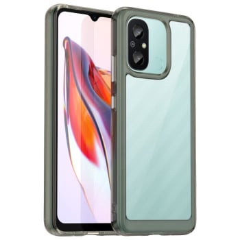 Противоударный чехол  Colorful Acrylic Series с цветной силиконовой боковиной на Xiaomi Redmi Poco C55/Redmi 12C/11A- серый