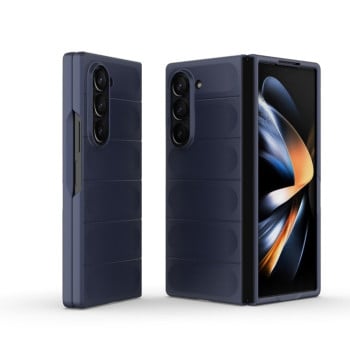 Силиконовый чехол Magic Flannel для Samsung Galaxy Fold 6 - синий