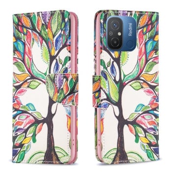 Чехол-книжка Colored Drawing Pattern для Xiaomi Redmi Poco C55/Redmi 12C/11A- Tree Life