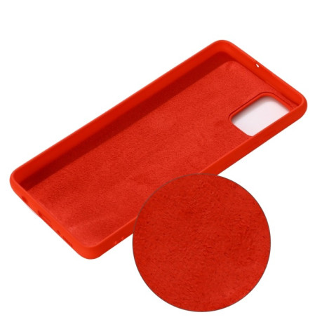 Силиконовый чехол Solid Color Liquid Silicone на Samsung Galaxy A71 / А715 - красный