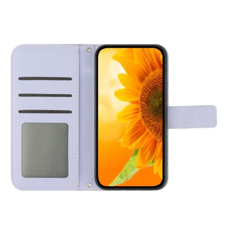 Чехол-книжка Skin Feel Sun Flower для Samsung Galaxy A15 - фиолетовый