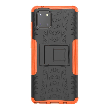 Противоударный чехол Tire Texture на Samsung Galaxy Note 10 Lite - оранжевый