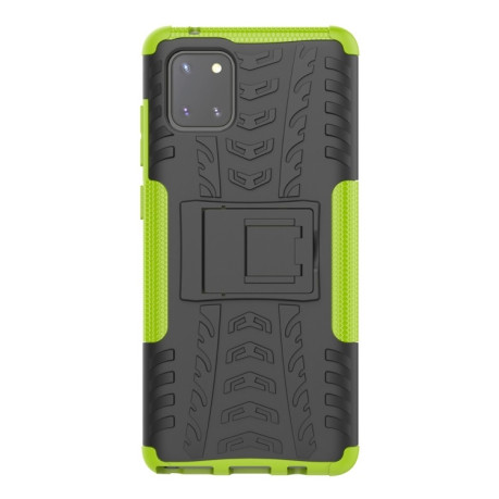 Противоударный чехол Tire Texture на Samsung Galaxy Note 10 Lite - зеленый