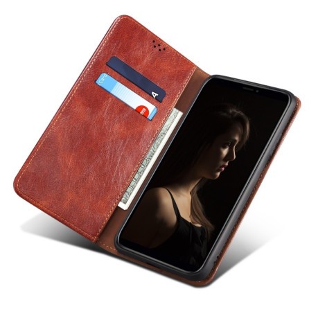 Чехол-книжка Simple Wax Crazy Horse для OnePlus 10R / Ace - коричневый