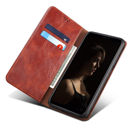Чехол-книжка Simple Wax Crazy Horse для Realme 9 Pro/OnePlus Nord CE 2 Lite 5G - коричневый