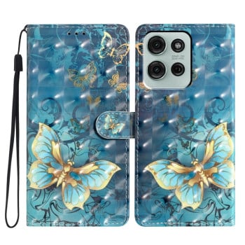 Чехол-книжка 3D Painting для Motorola Moto G75 5G - Butterfly