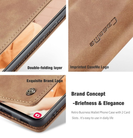 Чехол-книжка CaseMe 013 Series для Samsung Galaxy S21 FE - коричневый