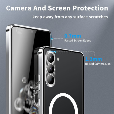 Протиударний чохол Frosted Meta (MagSafe) на Samsung Galaxy S24 - сріблястий