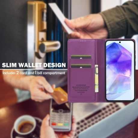Чохол-книжка LCIMEEKE LC-001 Series для Samsung Galaxy A16 5G - фіолетовий