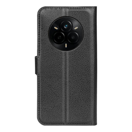 Чохол-книжка Litchi Texture Horizontal Flip Leather на Realme 14 Pro+ - чорний