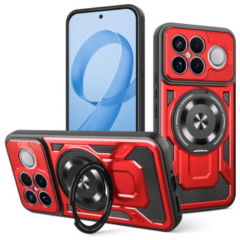 Протиударний чохол Armor Rotating Holder MagSafe на Xiaomi Redmi K90 Pro Max / Poco F8 Ultra — червоний