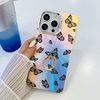Противоударный чехол Electroplating Laser Butterfly Ring Holder для  iPhone 16 Pro - Black Butterflies