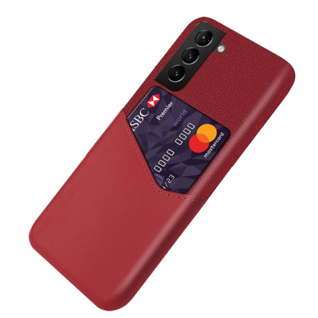 Противоударный чехол Cloth Texture для Samsung Galaxy S21 FE - красный