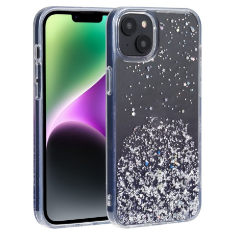 Противоударный чехол DFANS DESIGN Golden Diamond на iPhone 15 - фиолетовый