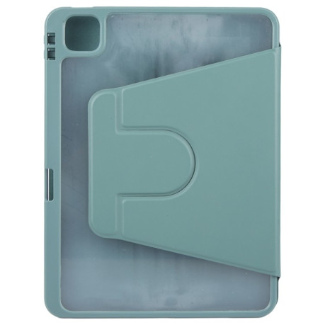 Чехол-книжка GEBEI Acrylic TPU 3-folding Rotating Smart Tablet Leather для iPad Pro 13 2024 - зеленый