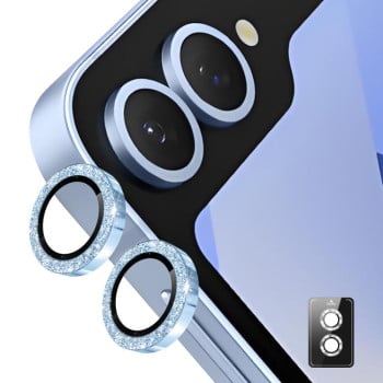 Защитное стекло на камеру ENKAY Aluminium для Samsung Galaxy Flip 7 - синее