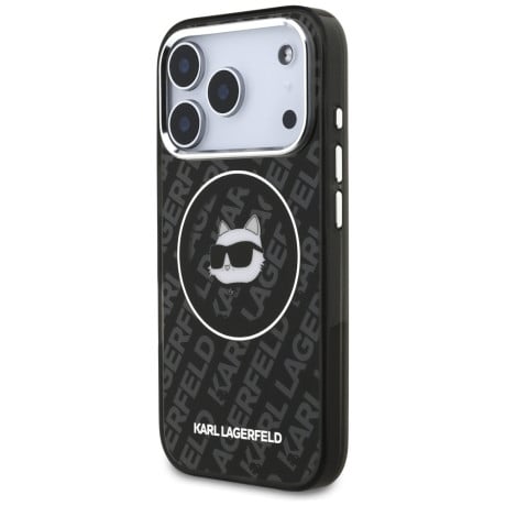Оригінальний чохол Karl Lagerfeld IML Choupette Head Logo з MagSafe на iPhone 17 Pro - Black