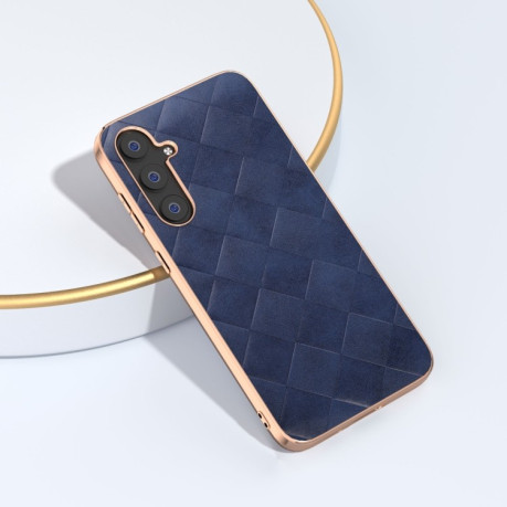 Протиударний чохол Nano Plating Weave Plaid Texture для Samsung Galaxy S23 FE 5G - синій