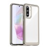 Ударозахисний чохол Colorful Acrylic Series з кольоровою силіконовою боковиною на Samsung Galaxy A37 5G — прозоро-сірий