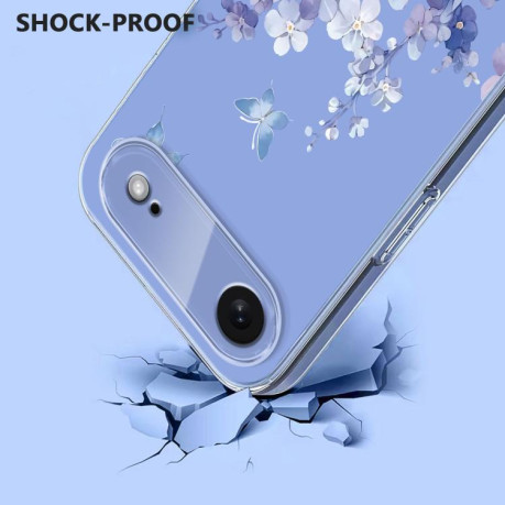 Чехол Flower Pattern Painted для iPhone Air - фиолетовый