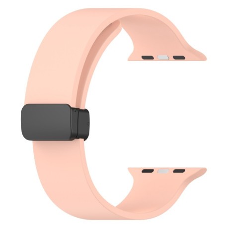 Силіконовий ремінець Magnetic Black Buckle Smooth для Apple Watch Ultra 49mm - рожевий