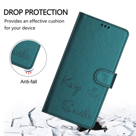 Чехол-книжка Embossing Stripe RFID для Realme C63 / C61 - Peacock Green