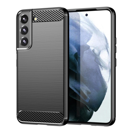 Противоударный чехол Brushed Texture Carbon Fiber на Samsung Galaxy S23+Plus 5G - черный