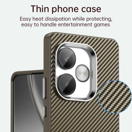 Ударозащитный чехол HMC Carbon Fiber Series IMD на Realme GT 6T - коричневый