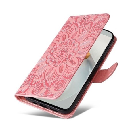 Чехол-книжка Embossed Sunflower для Vivo S12 / V23 5G - розовое золото