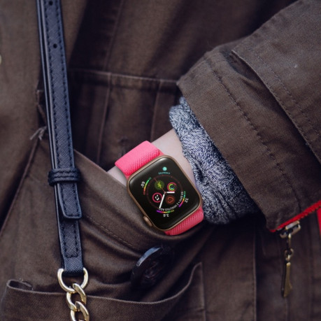 Ремешок Polyester Nylon для Apple Watch 10 46mm/Ultra 49mm / Series 8/7 45mm / 44mm / 42mm/45mm/44mm/42mm - пурпурно-красный