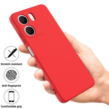 Силиконовый чехол Solid Color Liquid Silicone на OPPO A5x 4G / 5G - красный