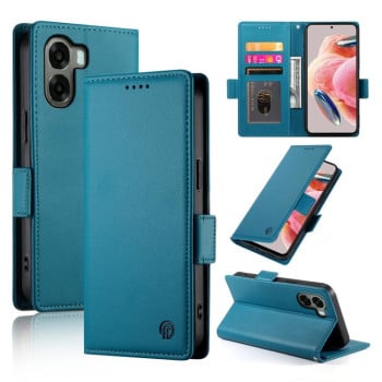 Чехол-книжка Side Buckle Magnetic Frosted Leather на OPPO A6x 5G / A6 5G Global — синий