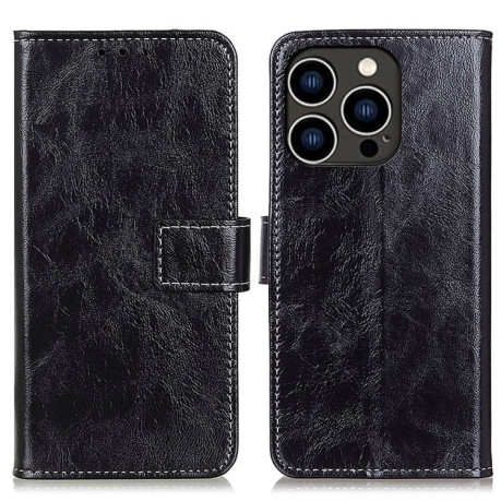 Чехол-книжка Magnetic Retro Crazy Horse Texture на iPhone 16 Pro Max - черный