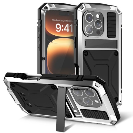 Противоударный чехол R-JUST Life Waterproof для iPhone 16 Pro  - серебристый
