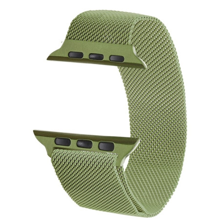 Браслет із нержавіючої сталі Milanese Loop Magnetic для Apple Watch Ultra 49mm /45mm /44mm /42mm - армійський зелений