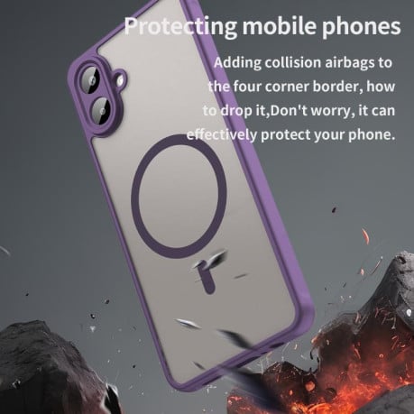 Чохол Fan Dun Series гібрид з Magsafe та захистом камери на Samsung Galaxy A07 4G - фіолетовий