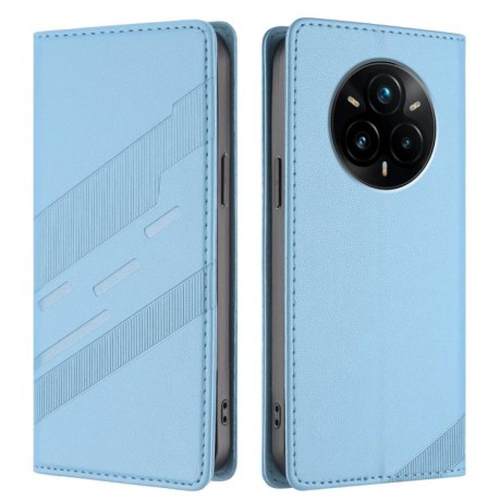 Чехол-книжка Embossed Multi-functional Wallet Retro Leather на Realme 14 Pro+ - голубой