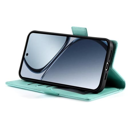 Чохол-книжка Side Buckle Magnetic Frosted Leather на Realme C75 / Realme 14x - зелений