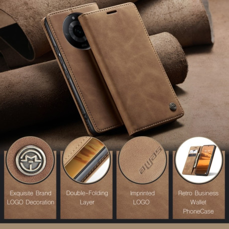 Чехол-книжка CaseMe-013 Multifunctional на Realme 11 Pro／Realme 11 Pro+ - коричневый