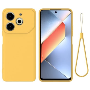 Силиконовый чехол Solid Color Liquid Silicone на Tecno Pova 6 Neo 4G — жёлтый