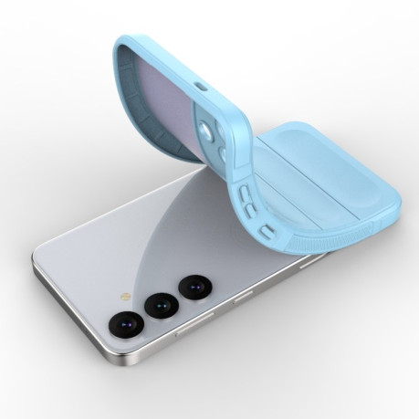 Силиконовый чехол Magic Flannel для Samsung Galaxy S24+ 5G - голубой