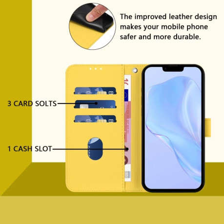 Чехол-книжка Skin Feel S-type для iPhone 16e - желтый