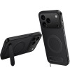 Магнитный чехол Wanlonfeng с подставкой и карбоновой текстурой на iPhone 18 Pro Max — чёрный