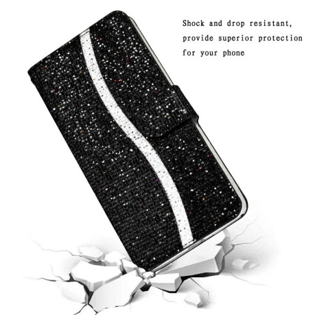 Чохол-книжка Glitter Powder для Samsung Galaxy M32/A22 4G - чорний