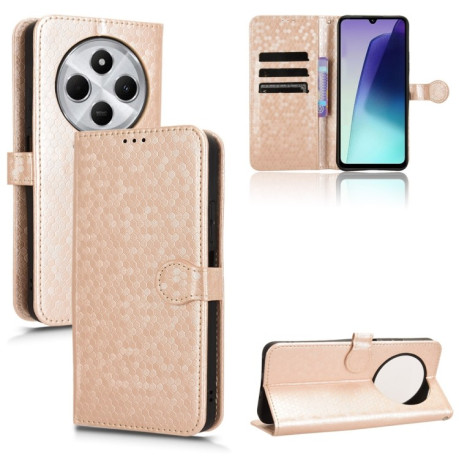 Чохол-книжка Honeycomb Dot для Xiaomi Redmi 14C 4G/Poco C75/Redmi A4 5G - золотий