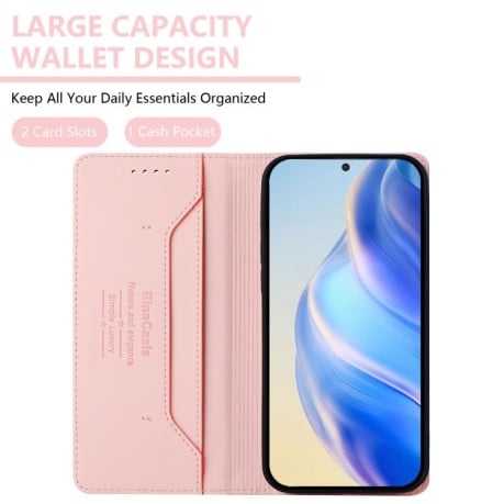 Чехол-книжка RC01 Dual-Folded Magnetic Suction RFID на Xiaomi Redmi Turbo 5 Max / Poco X8 Pro Max — розовый