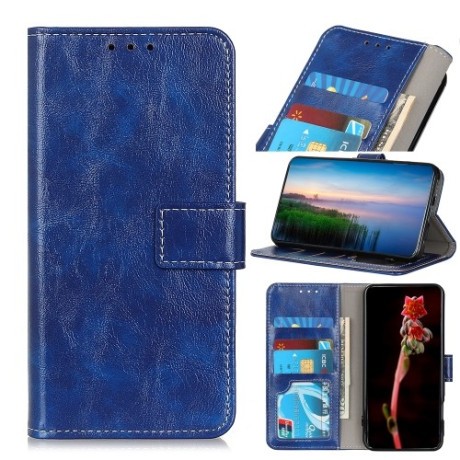 Кожаный чехол-книжка Retro Crazy Horse Texture на Samsung Galaxy M31s - синий