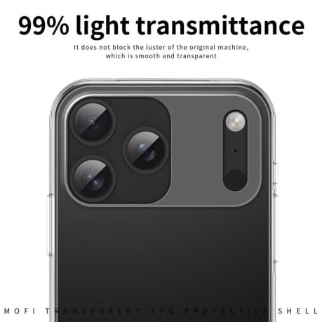 Силиконовый ультратонкий чехол MOFI Ming Series на iPhone 17 Pro Max - прозрачный