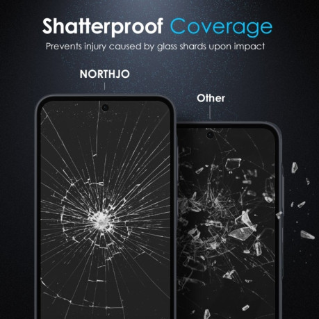 Защитное стекло NORTHJO A++ Privacy Screen Protector High Aluminium-Silicon на Samsung Galaxy A36 5G - черное