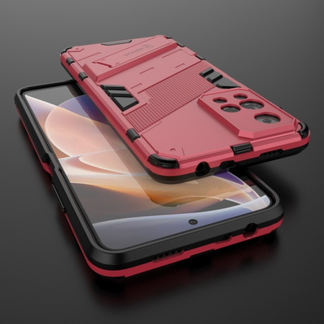 Противоударный чехол Punk Armor для Xiaomi Redmi Note 12 Pro 4G/11 Pro Global(4G/5G)/11E Pro - розовый